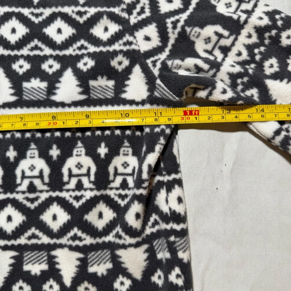OshKosh Bgosh Toddler 2T Fleece Jacket Black White Bigfoot Fair Isle Full Zip